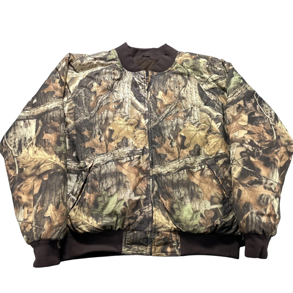 Cabelas Jacket Mens XL Brown Camo Reversible Bomber Thinsulate Hunting Outdoor